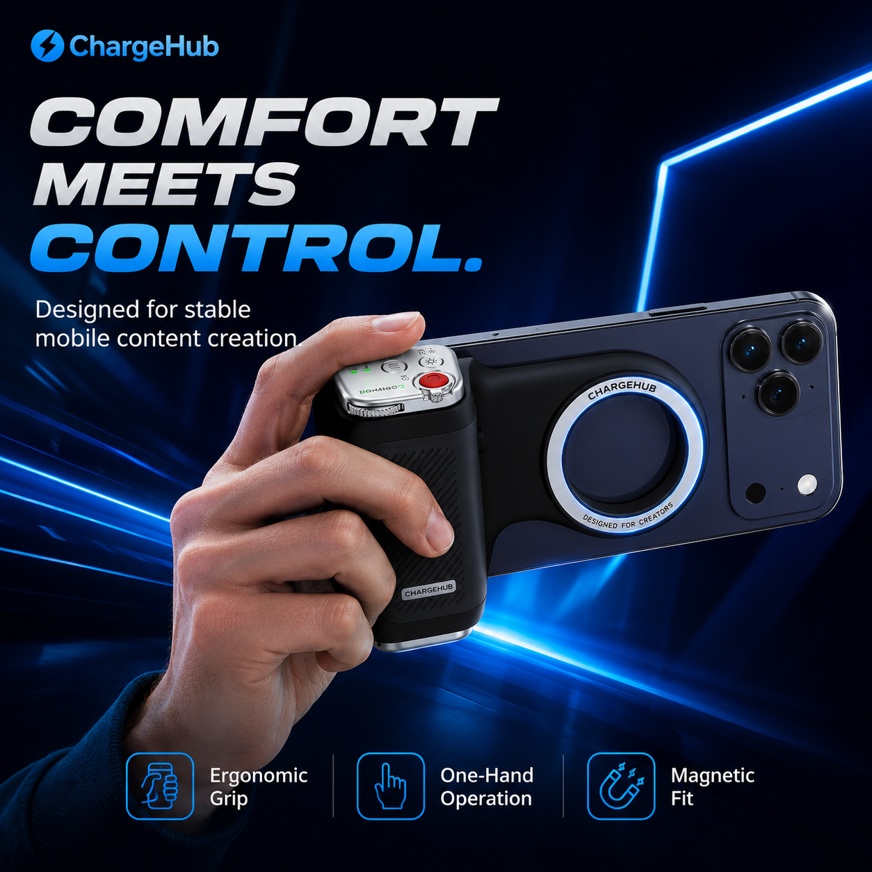 ChargeHub one-tap camera wake-up wireless shutter remote for iPhone, view 4