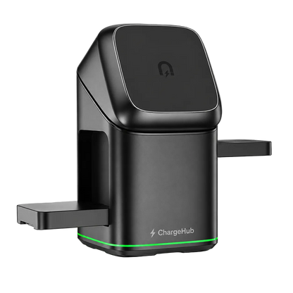 ChargeHub 15W 3-in-1 foldable magnetic wireless charging stand for phone, watch and earbuds