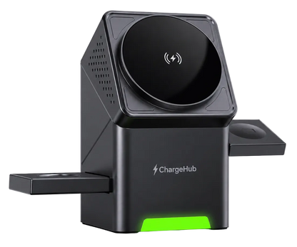 ChargeHub 15W 3-in-1 rotatable wireless charging stand for phone, watch and earbuds