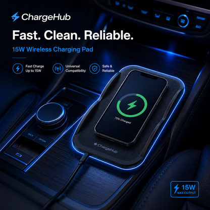 ChargeHub 15W wireless charging anti-slip car mat for the dashboard or console, view 4