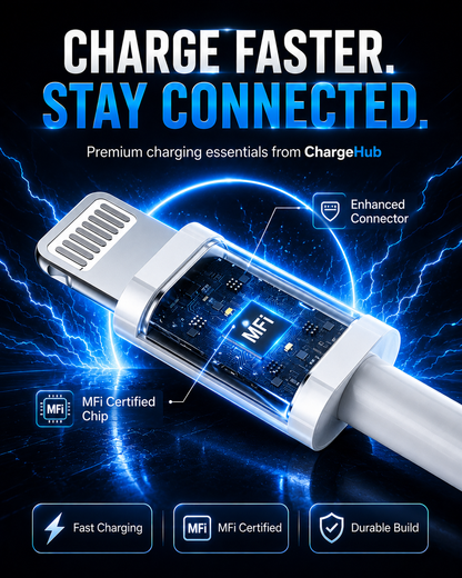 ChargeHub 20W USB-C fast charger with USB-C cable for quick phone charging, view 2