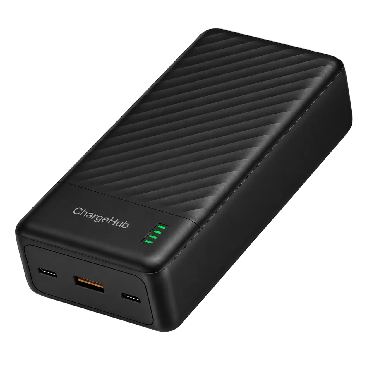 ChargeHub 30000mAh 22.5W fast-charge power bank with USB-C input and output