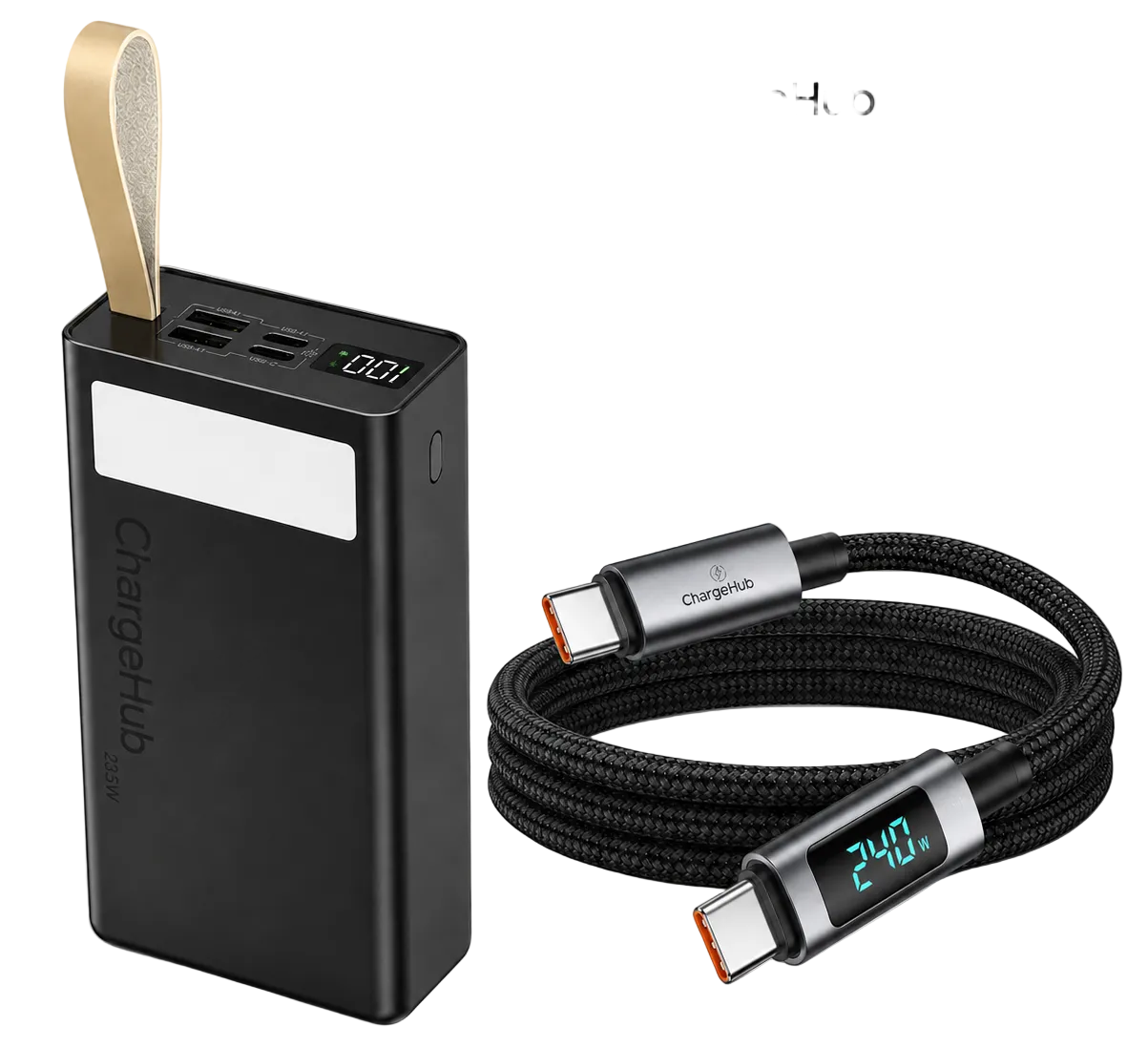ChargeHub Load-Shedding Survival Kit - 40 000mAh power bank and 240W USB-C cable